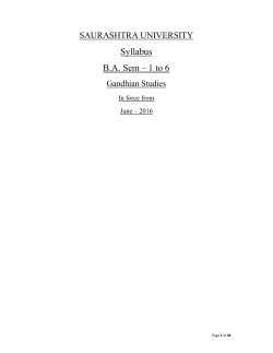 BA Gandhian Studies - Saurashtra University