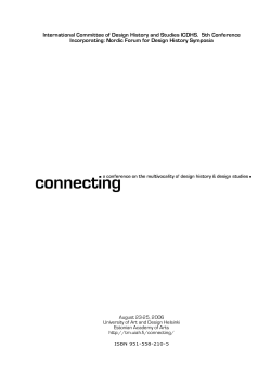 International Committee of Design History and Studies ICDHS. 5th