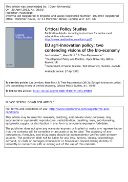 EU agri-innovation policy: two contending visions of the bio