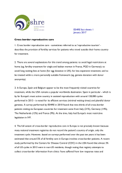 ESHRE fact sheets 1 January 2017 Cross border reproductive care