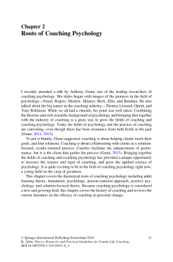 Roots of Coaching Psychology