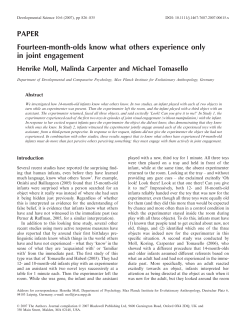 Fourteen-month-old infants know what others experience only in