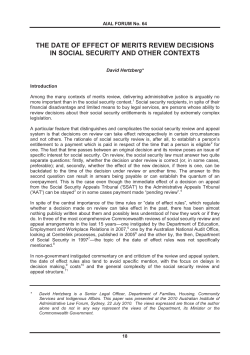 the date of effect of merits review decisions in social security and