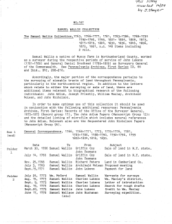 Folder SAMUEL WALLIS COLLECTION The Samuel Wallis