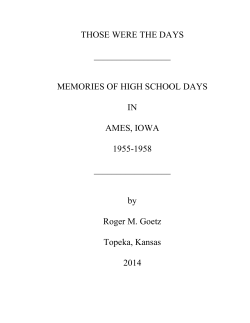 THOSE WERE THE DAYS - Ames Historical Society