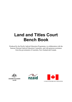 Land and Titles Court Bench Book