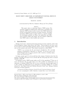 HAVE NEET S BECOME AN IMPORTANT SOCIAL ISSUE IN ASIAN