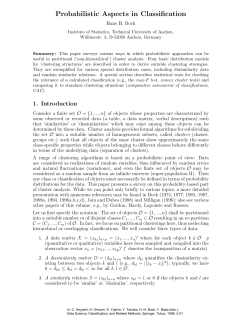 Probabilistic Aspects in Classification
