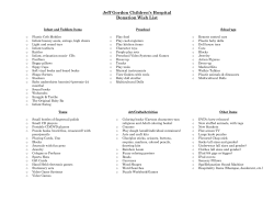 Donation Wish List - Carolinas HealthCare System