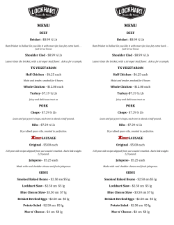 PDF of Restaurant Menu