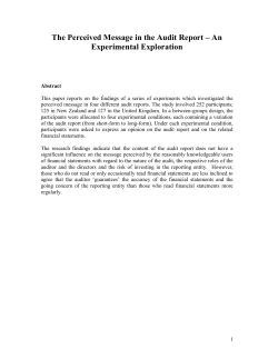 the perceived message in the audit report &ndash; an experimental