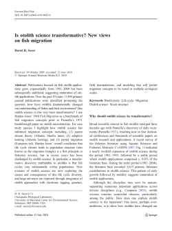 Is otolith science transformative? New views on fish migration