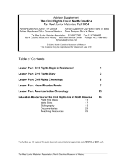 Table of Contents - NC Museum of History