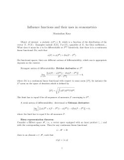 Influence functions and their uses in econometrics