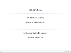 Public Choice - 5. Representative Democracy