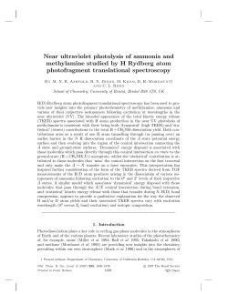 Near ultraviolet photolysis of ammonia and methylamine studied by