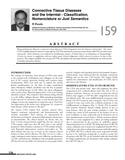 connective tissue diseases and the internist