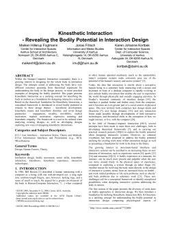 Kinesthetic Interaction - Revealing the Bodily