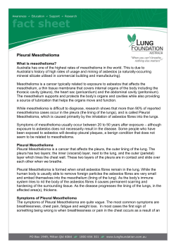 Pleural Mesothelioma - Lung Foundation Australia