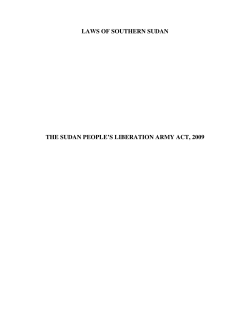 laws of southern sudan the sudan people`s liberation army act