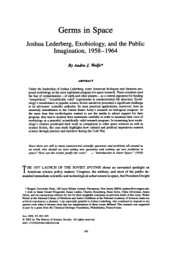 Germs in Space: Joshua Lederberg, Exobiology, and