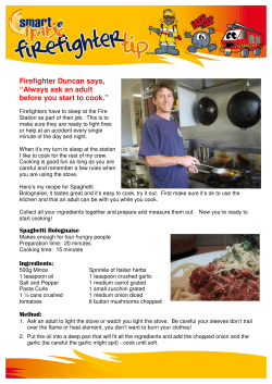 Firefighter Duncan on Cooking