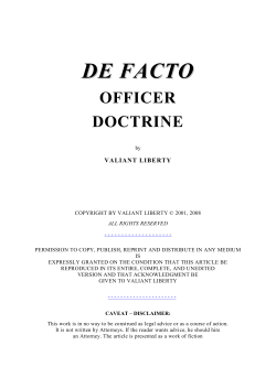 De Facto Officer Doctrine - Freedom School