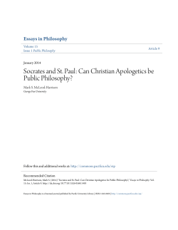 Socrates and St. Paul: Can Christian Apologetics