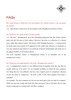 Q1.) John Donne is believed to be the founder of a school of poets