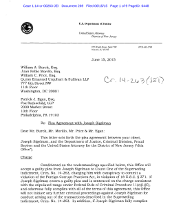 Sigelman Plea Agreement - US Department of Justice
