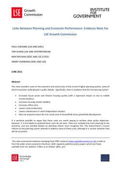 Links Between Planning and Economic Performance