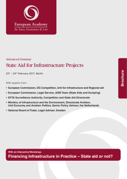 State Aid for Infrastructure Projects