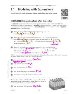 2 . 1 Modeling with Expressions
