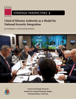 Chief of Mission Authority as a Model for National