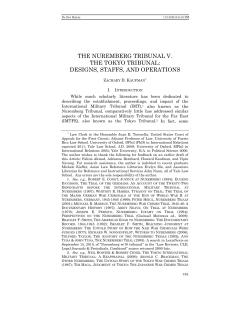the nuremberg tribunal v. the tokyo tribunal