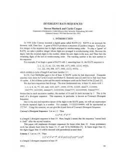 DIVERGENT RATS SEQUENCES Steven Shattuek and Curtis Cooper