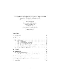 Monopoly and Oligopoly Supply of a Network Good