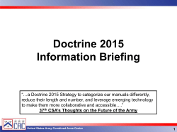 Doctrine 2015 Information Briefing