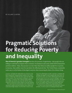 Pragmatic Solutions for Reducing Poverty and Inequality