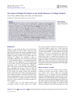 The Impact of Weight Perception on the Health Behaviors of College