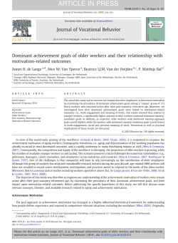 Dominant achievement goals of older workers and