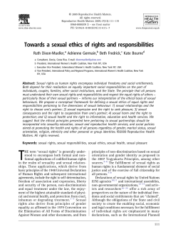 Towards a sexual ethics of rights and responsibilities