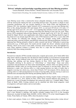 Drivers` attitudes and knowledge regarding motorcycle lane filtering
