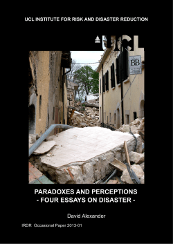 Four Essays on Disaster