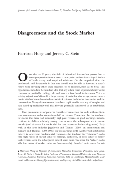 Disagreement and the Stock Market