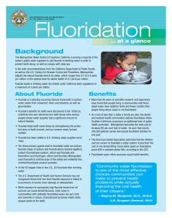 Fluoridation - Metropolitan Water District of Southern California