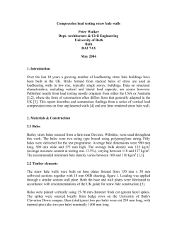 Compression load testing straw bale walls