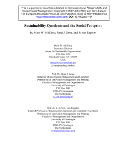 Sustainability Quotients and the Social Footprint