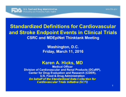 Standardized Definitions for Cardiovascular and Stroke Endpoint