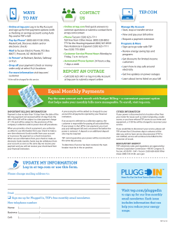Equal Monthly Payments - Tucson Electric Power